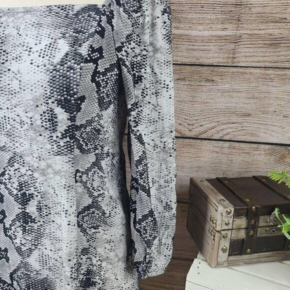 Sanctuary Womens Mini Dress Snakeskin Long Sleeve Black White Small - Picture 3 of 3